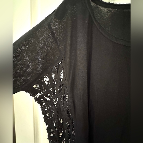 Free People Linen Blend Oversized Crochet Lace Top S - Picture 4 of 8